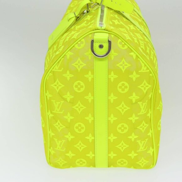LOUIS VUITTON Monogram Mesh Keepall Bandouliere 50 Bag Yellow - Picture 4 of 15